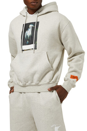 Censored Hooded Cotton Jersey Sweatshirt